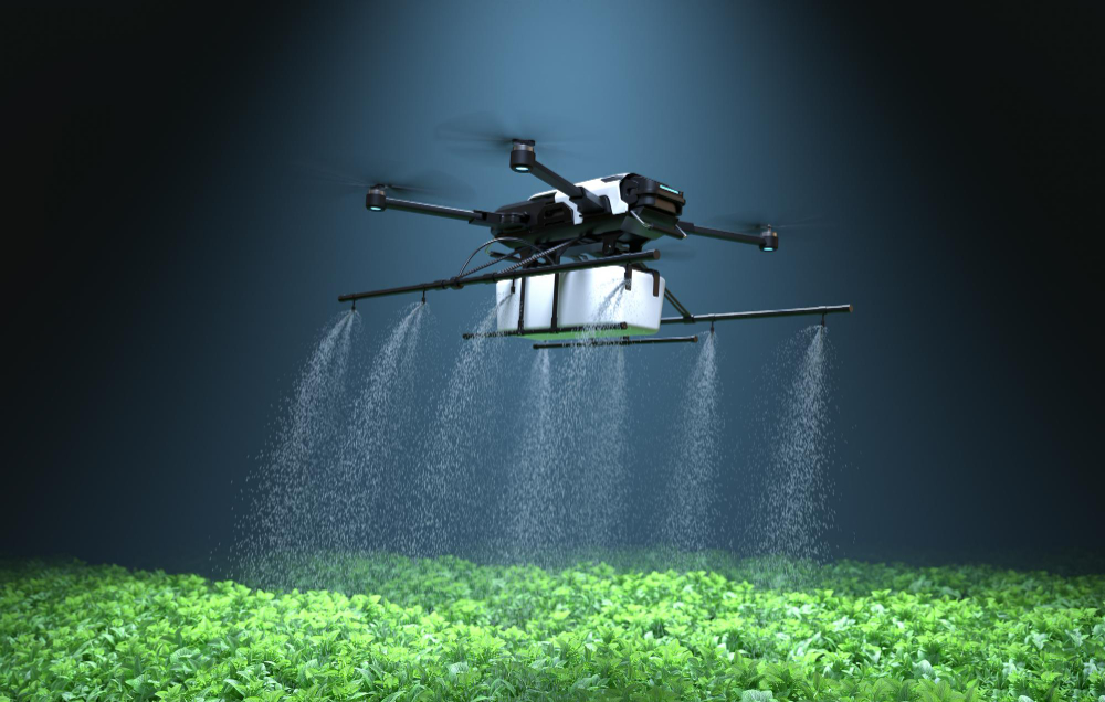 drone-spraying-fertilizer-vegetable-green-plants-agriculture-technology-farm-automation